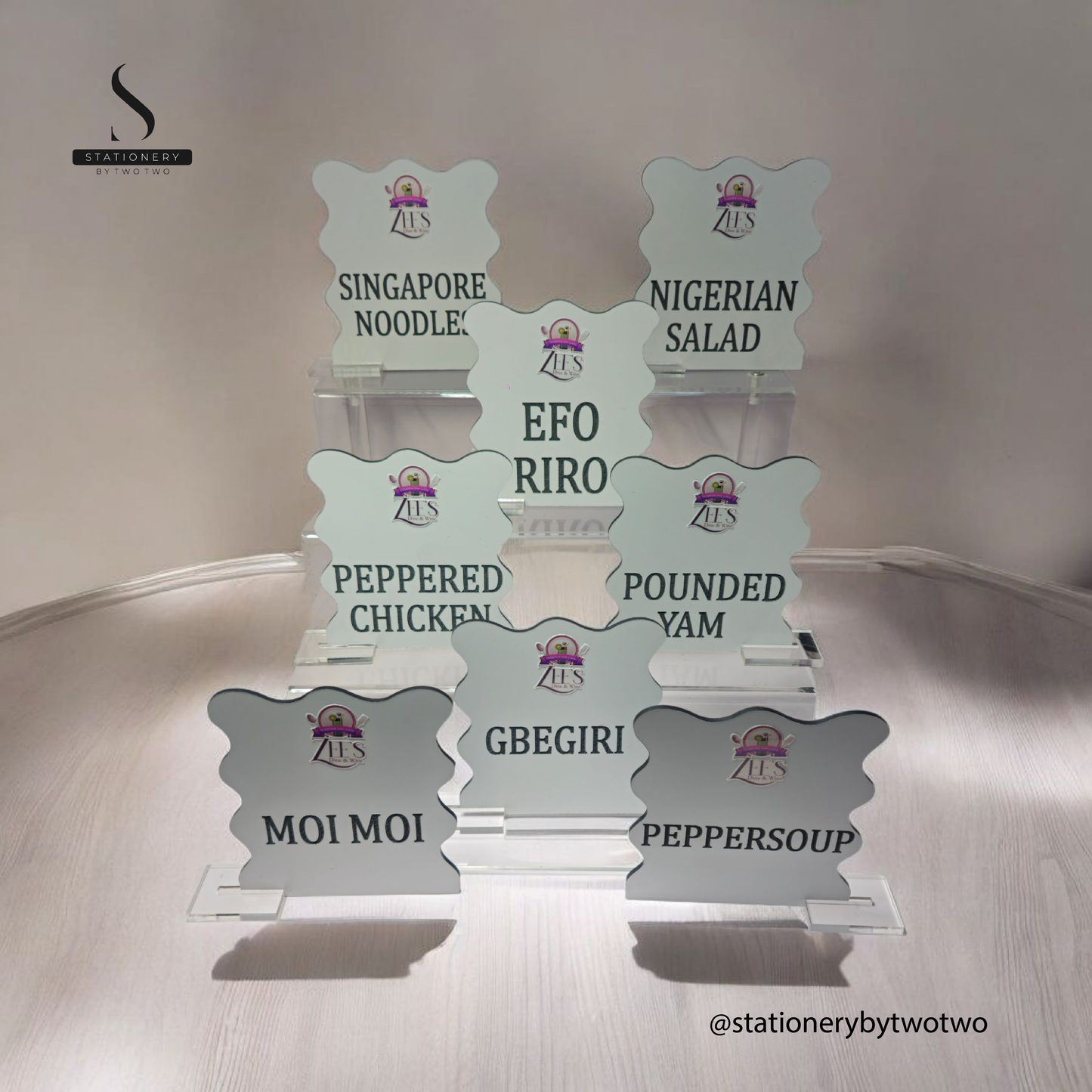 Customized 6x4 individual menu with logo